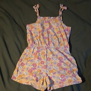 Jumping Beans Pink and Orange Floral Romper